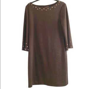 MUSE embellished ponte knit shift dress